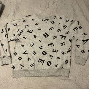 So fire sweater, grey w/block letters, Size S